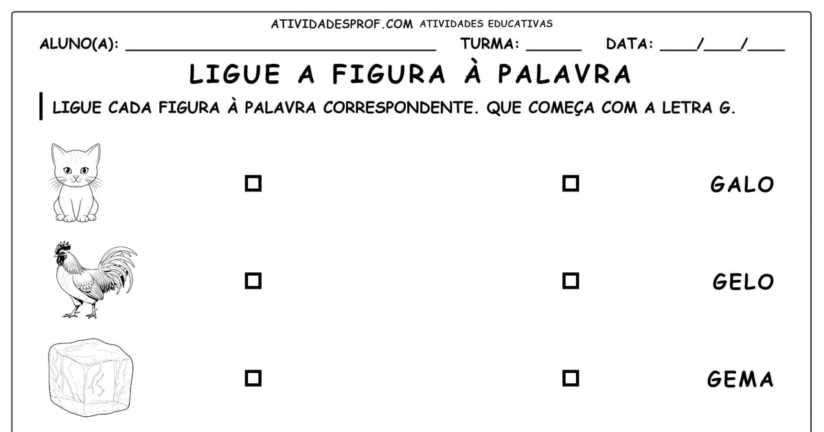 Ligue a figura à palavra
