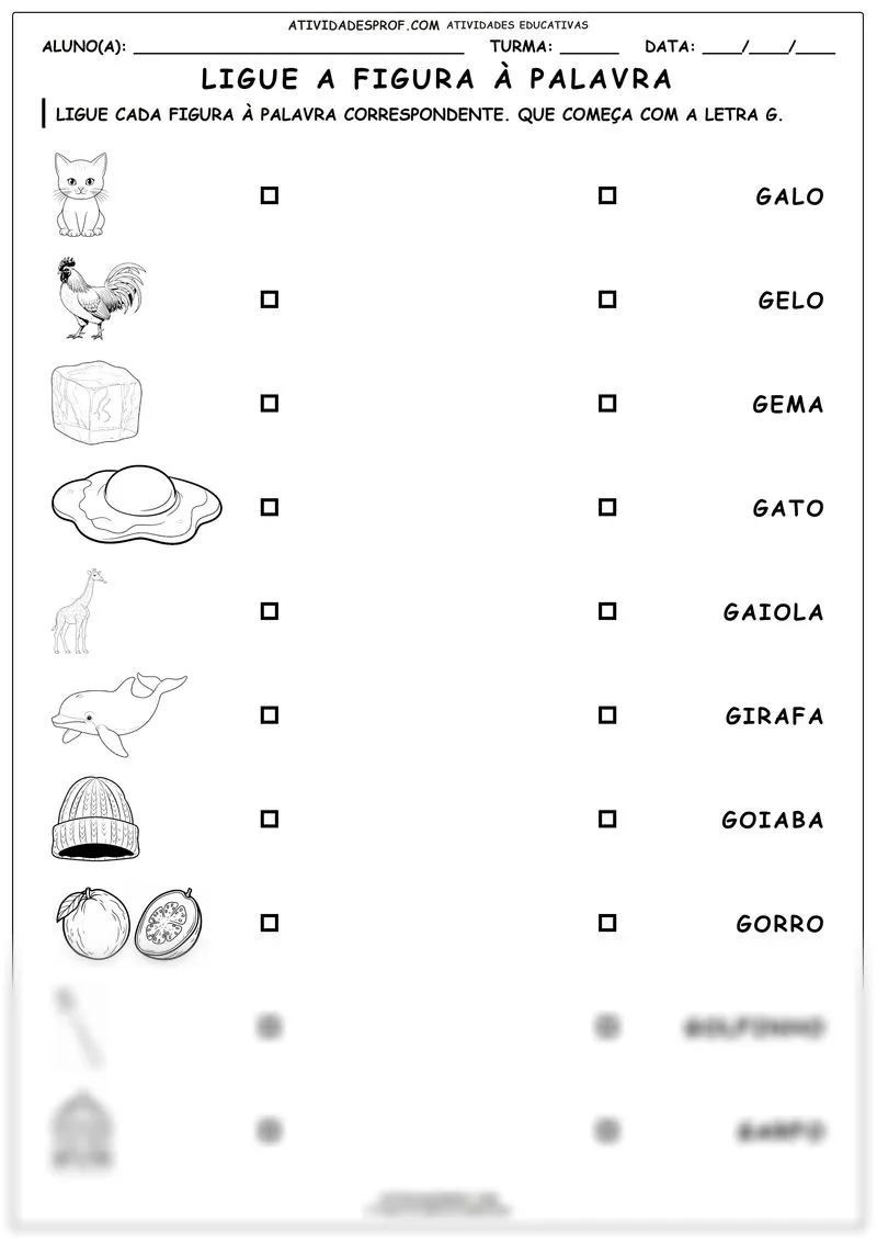 Ligue a figura à palavra