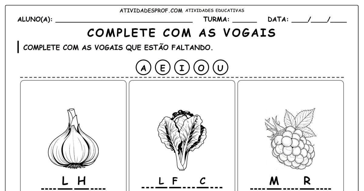 Complete com as vogais