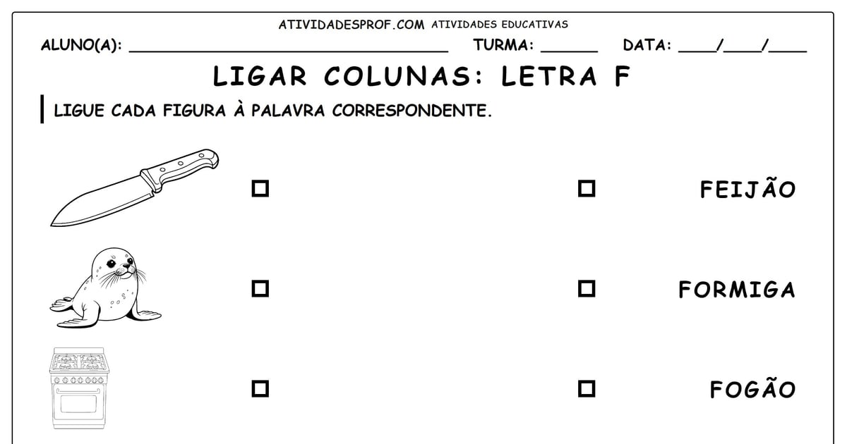 Ligar colunas: Letra F