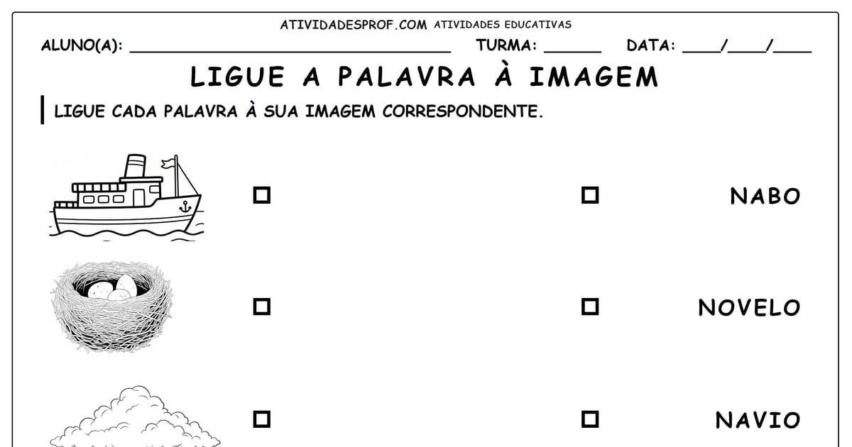 Ligue a palavra à imagem