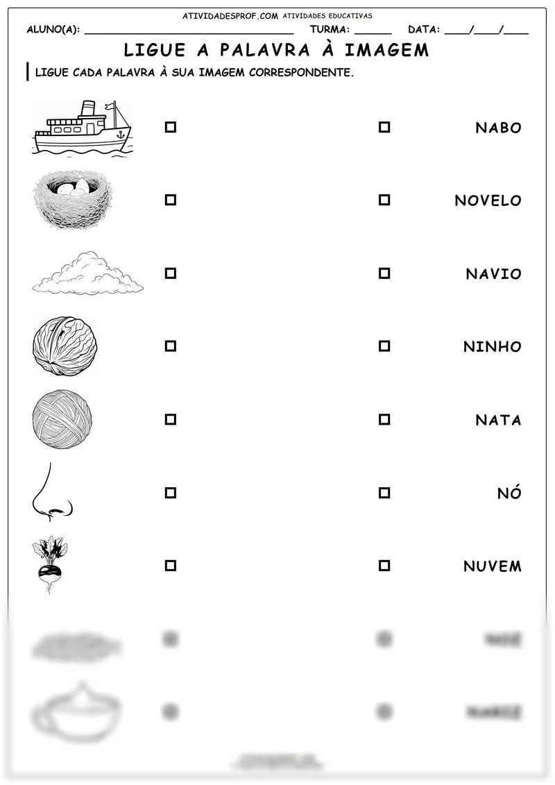 Ligue a palavra à imagem