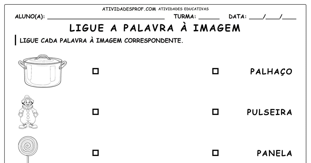 Ligue a palavra à imagem