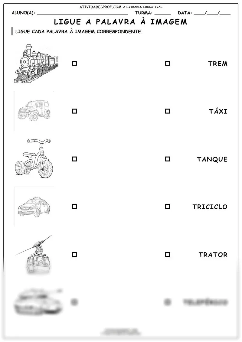 Ligue a palavra à imagem