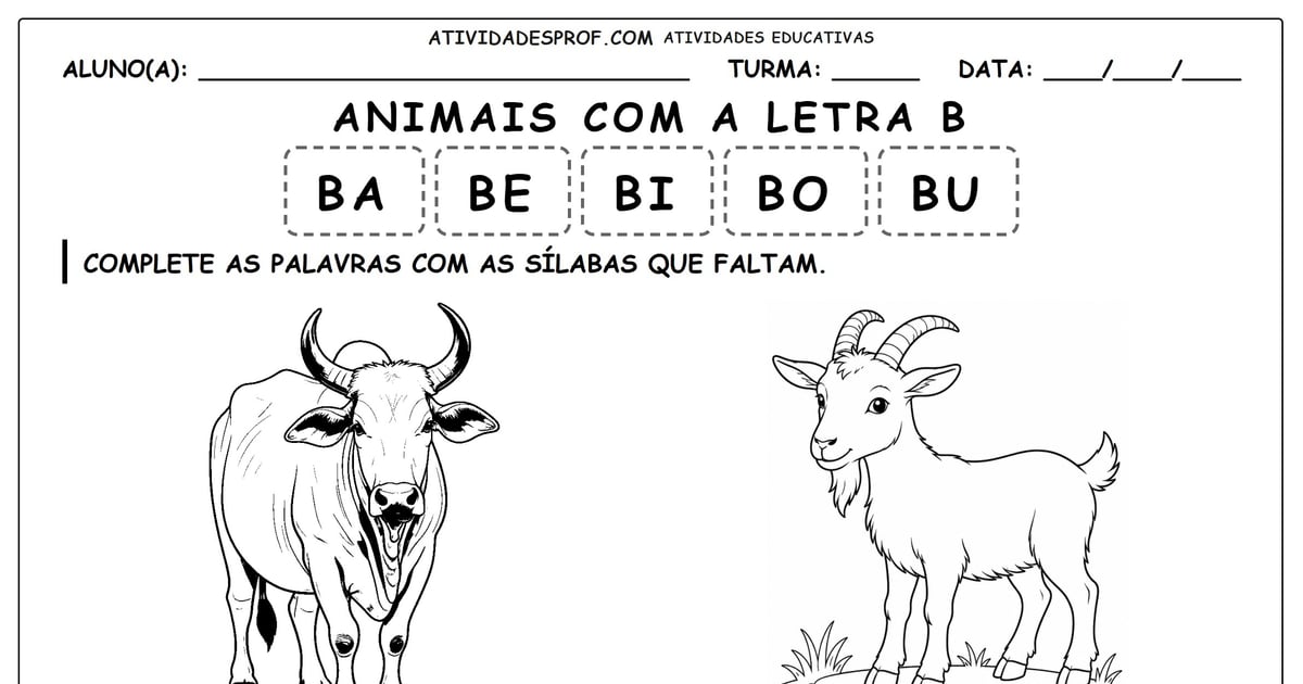 Animais com a letra B