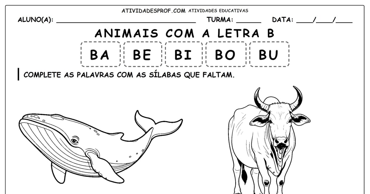 Animais com a letra B