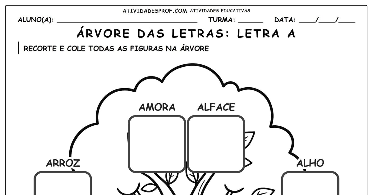 Árvore das letras: Letra a