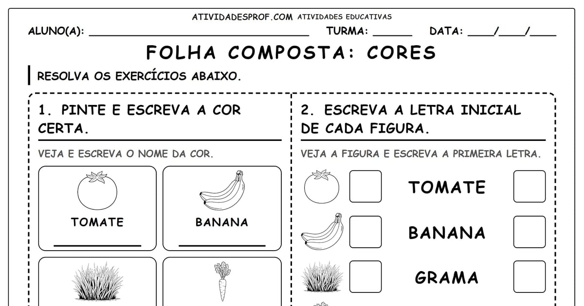 FOLHA COMPOSTA: CORES
