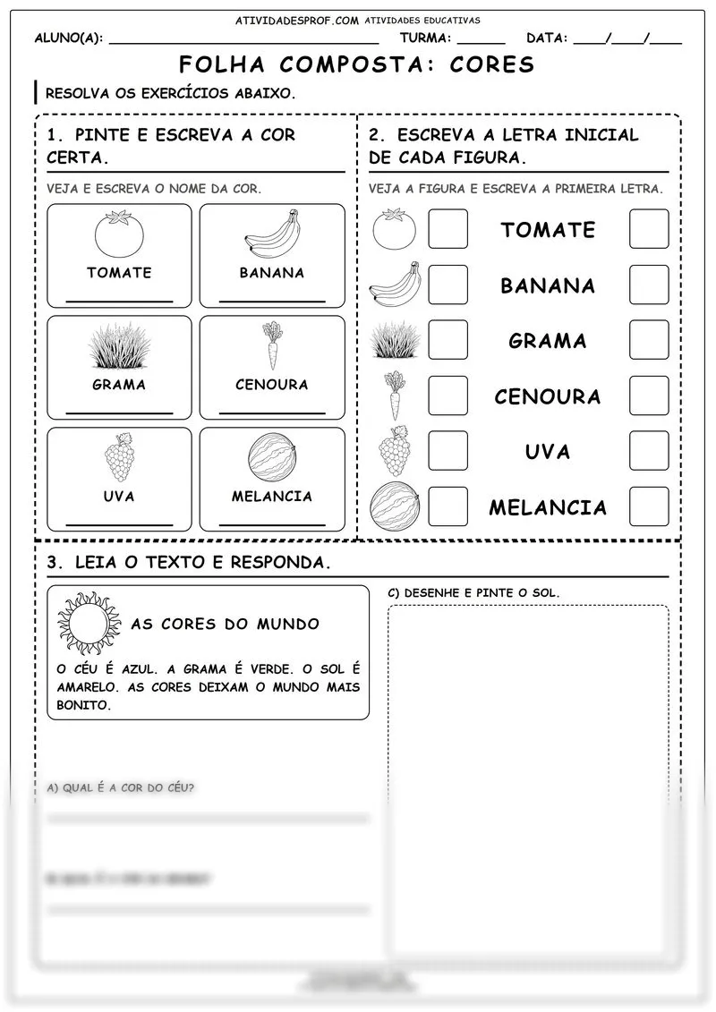 FOLHA COMPOSTA: CORES