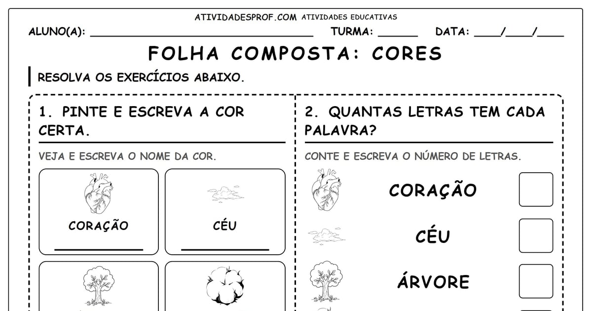 FOLHA COMPOSTA: CORES