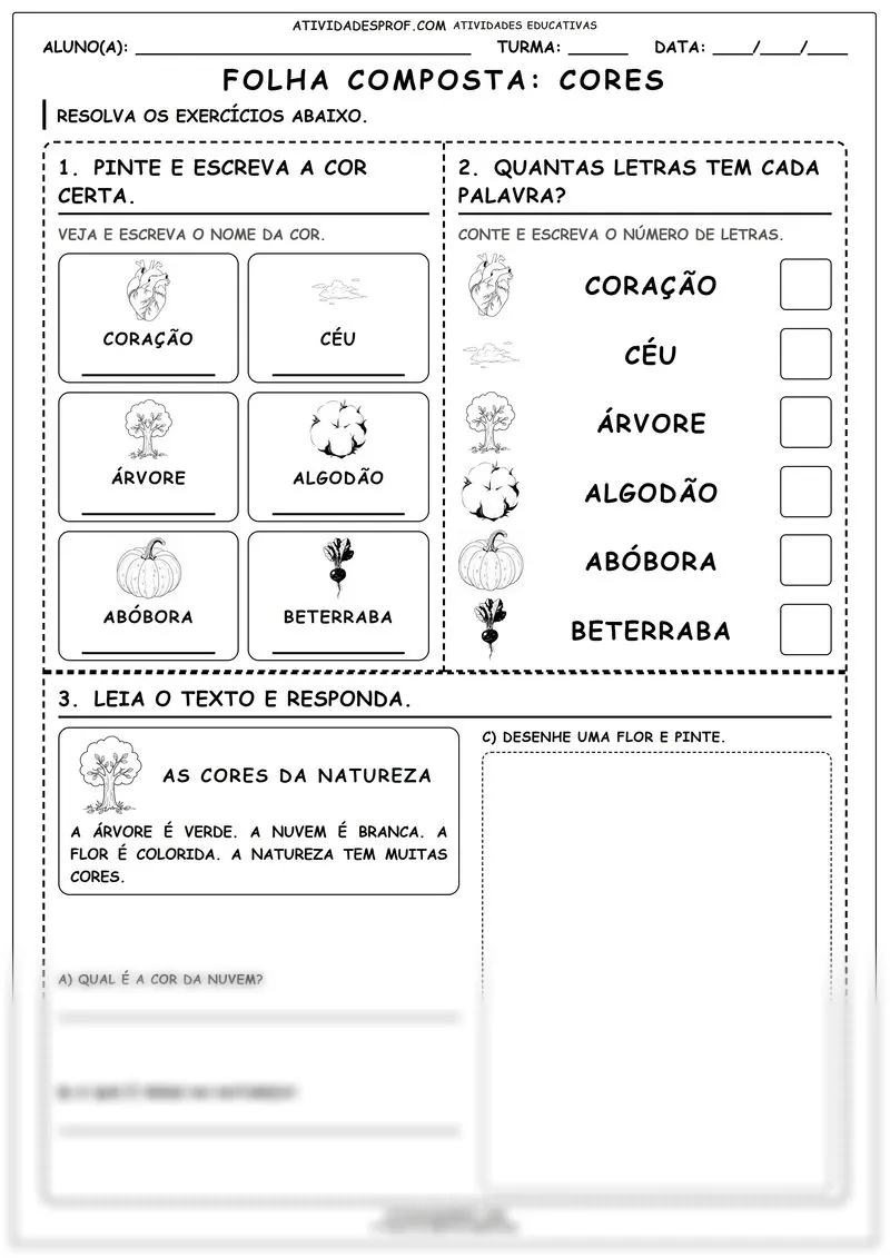 FOLHA COMPOSTA: CORES