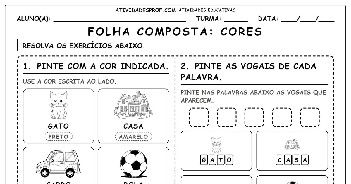 FOLHA COMPOSTA: CORES