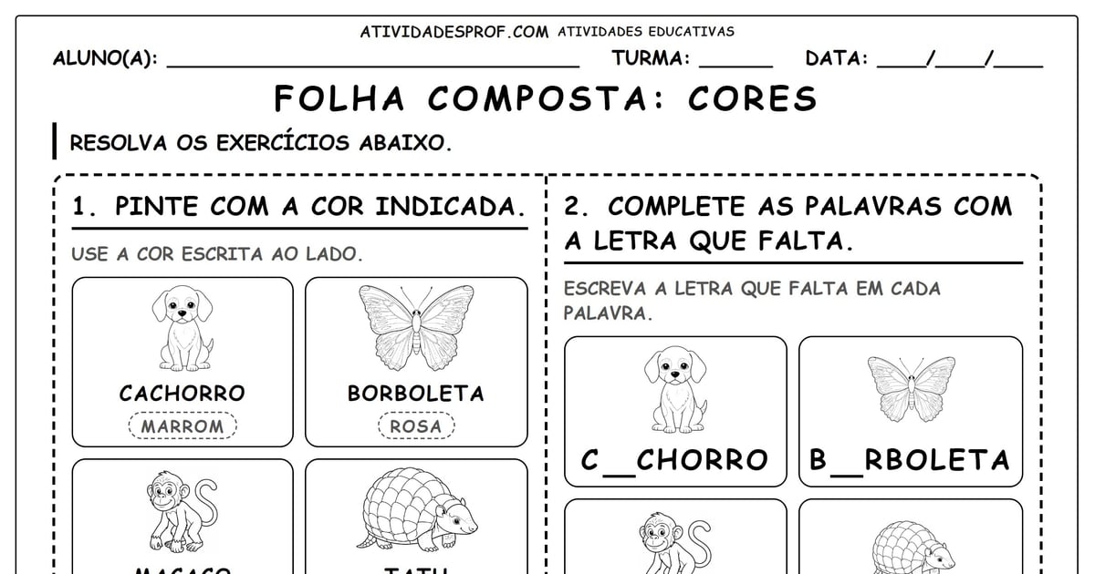 FOLHA COMPOSTA: CORES