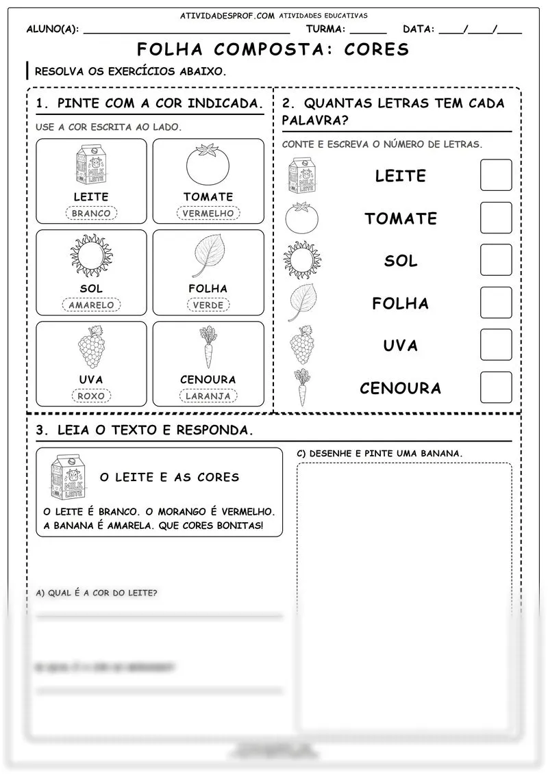 FOLHA COMPOSTA: CORES