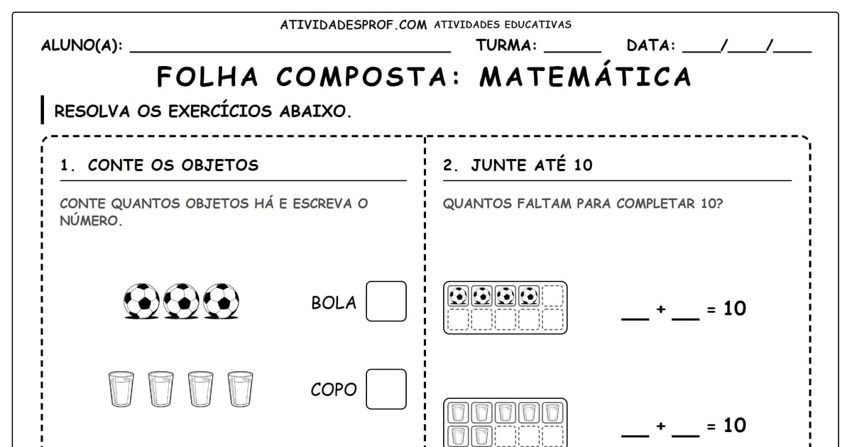 Folha composta: Matemática