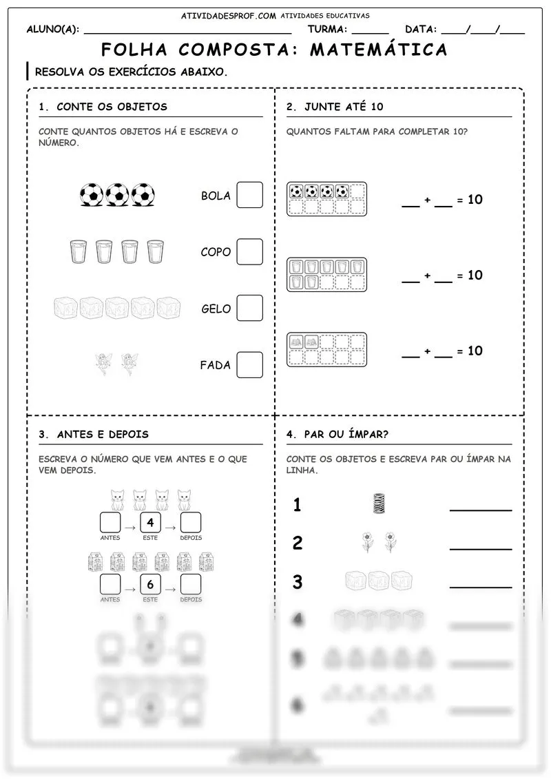 Folha composta: Matemática