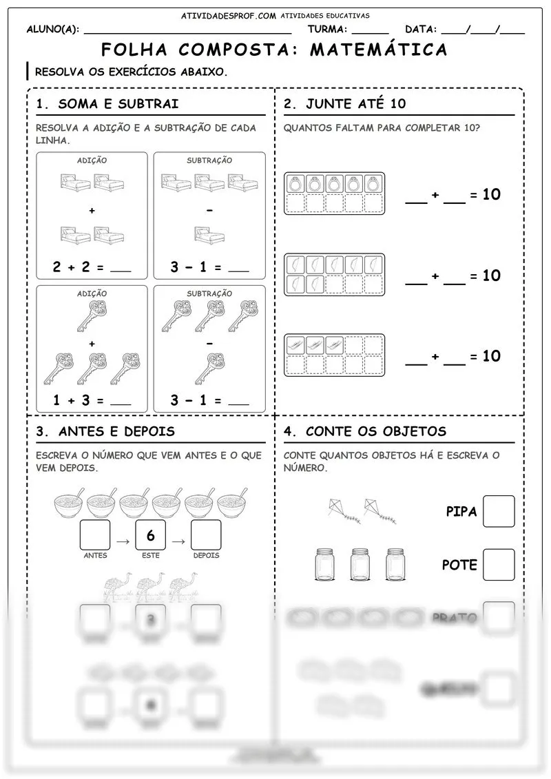 Folha composta: Matemática