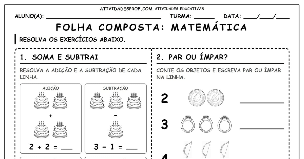 Folha composta: Matemática