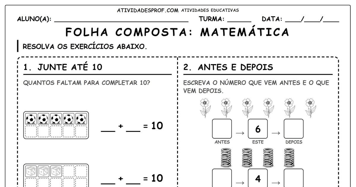 Folha composta: Matemática
