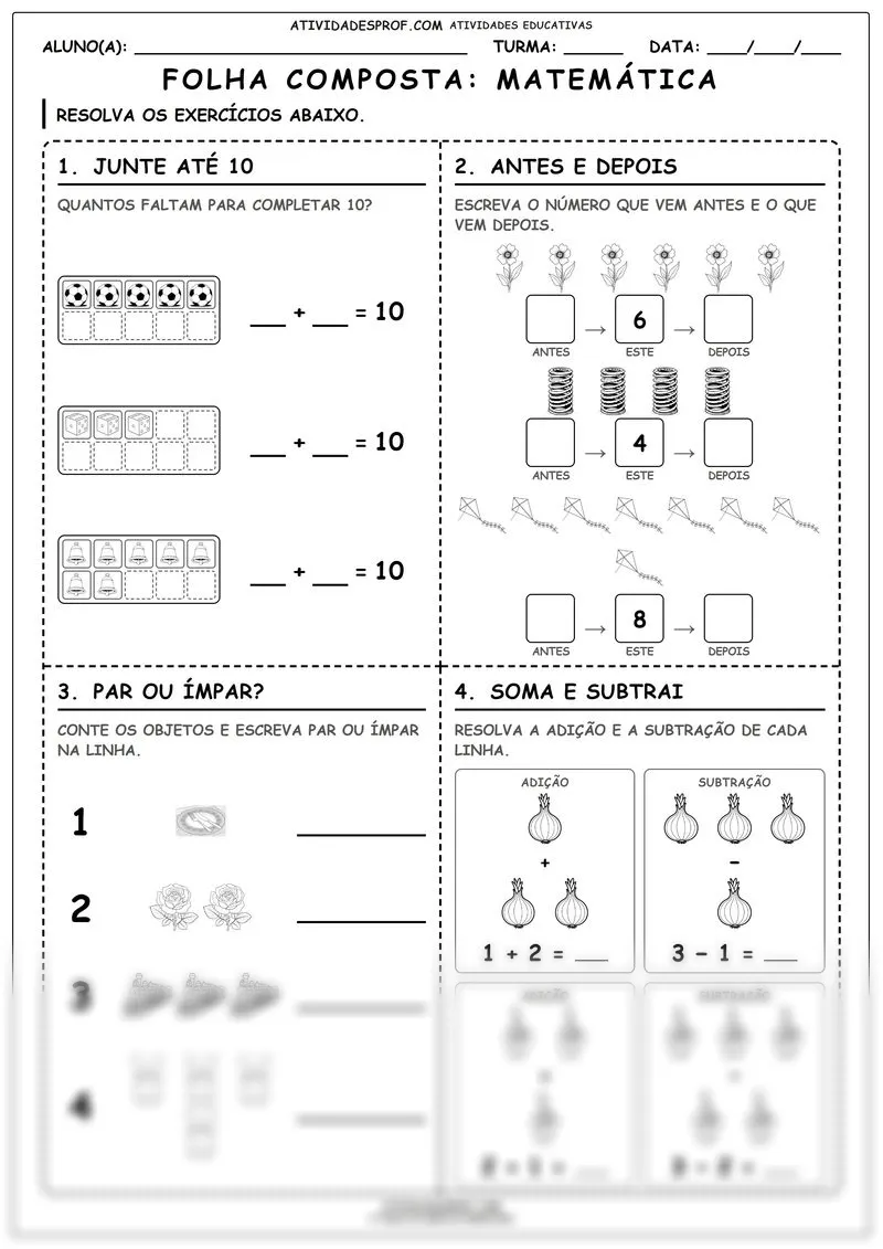 Folha composta: Matemática