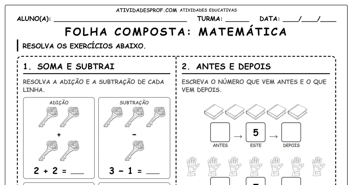 Folha composta: Matemática