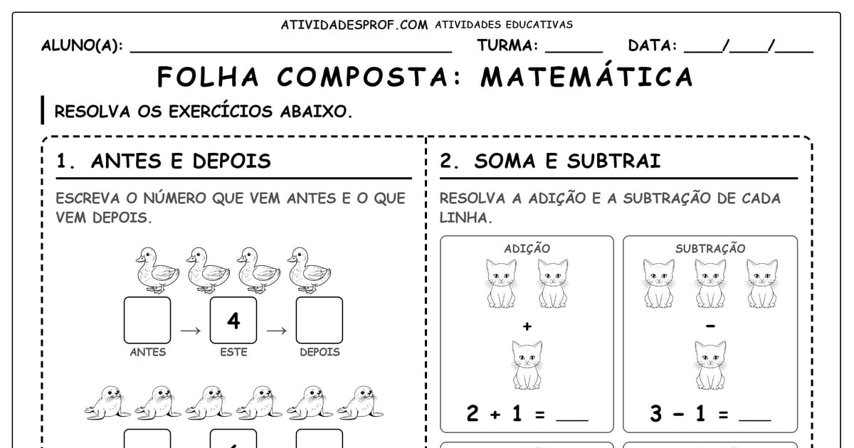 Folha composta: Matemática