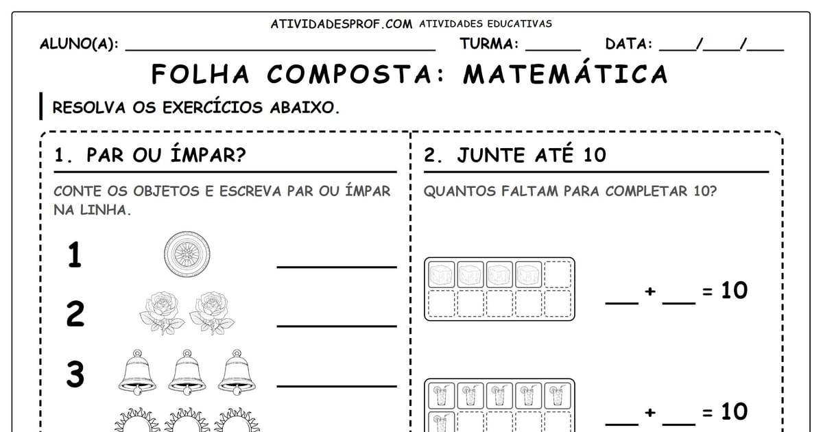Folha composta: Matemática