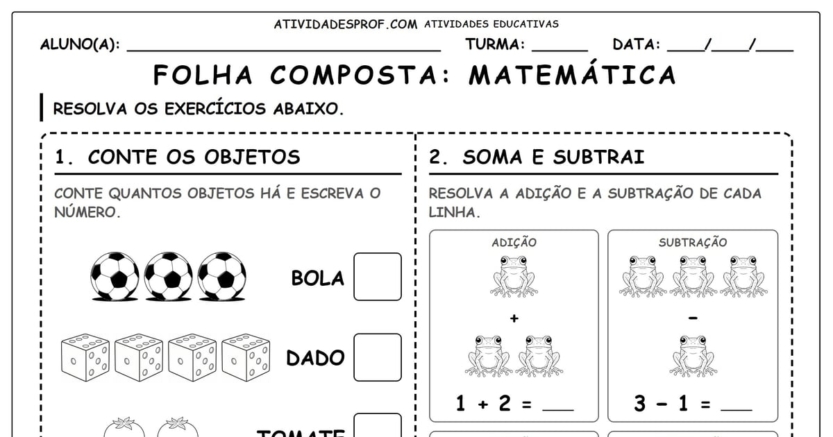 Folha composta: Matemática