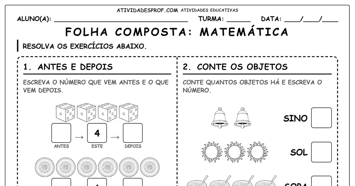 Folha composta: Matemática