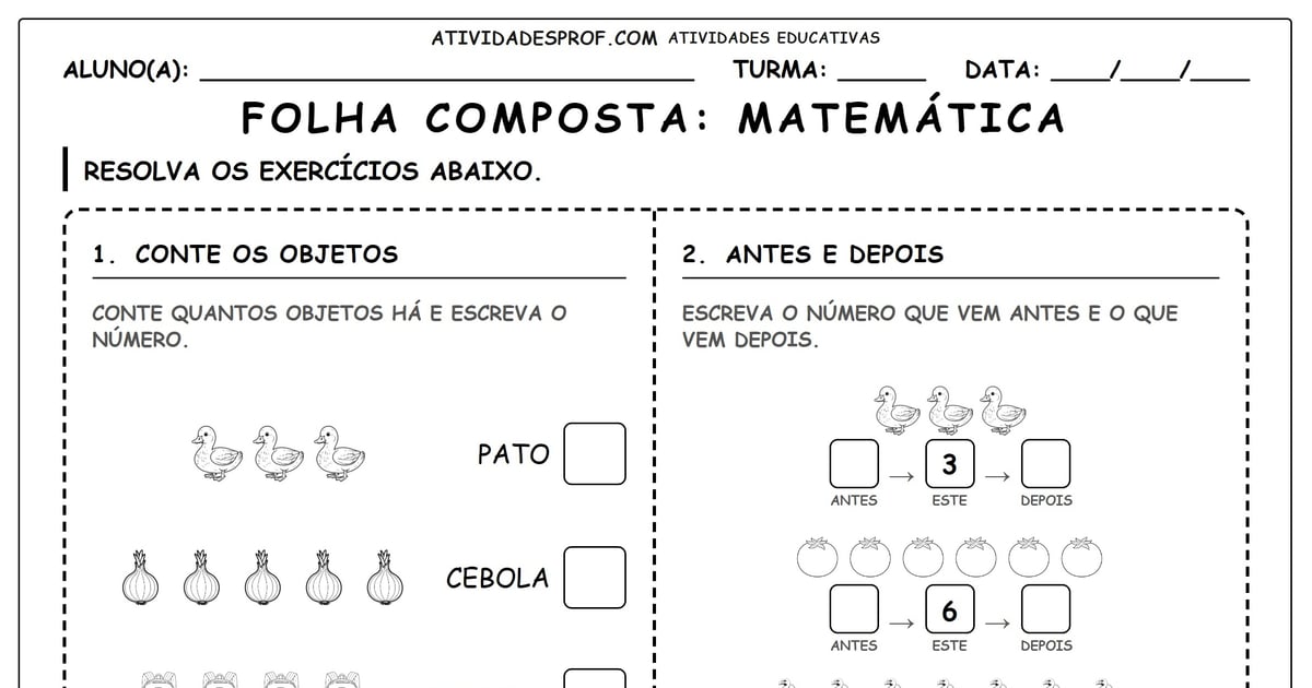 Folha composta: Matemática