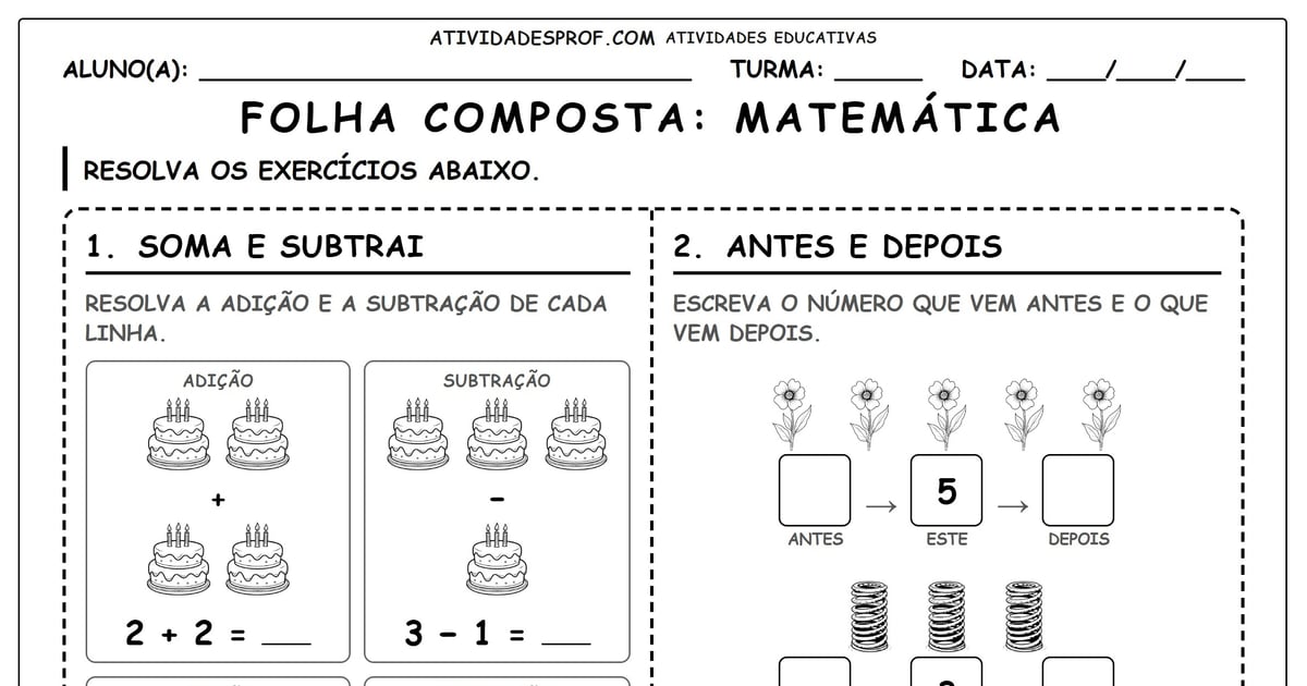 Folha composta: Matemática