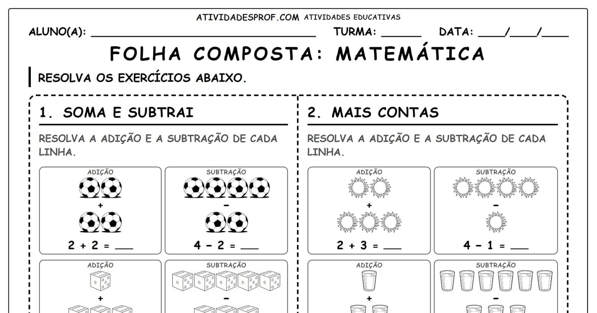 Folha composta: Matemática