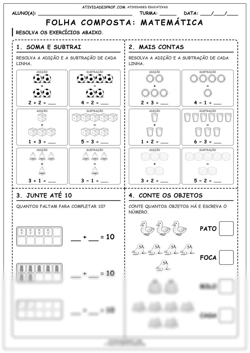 Folha composta: Matemática