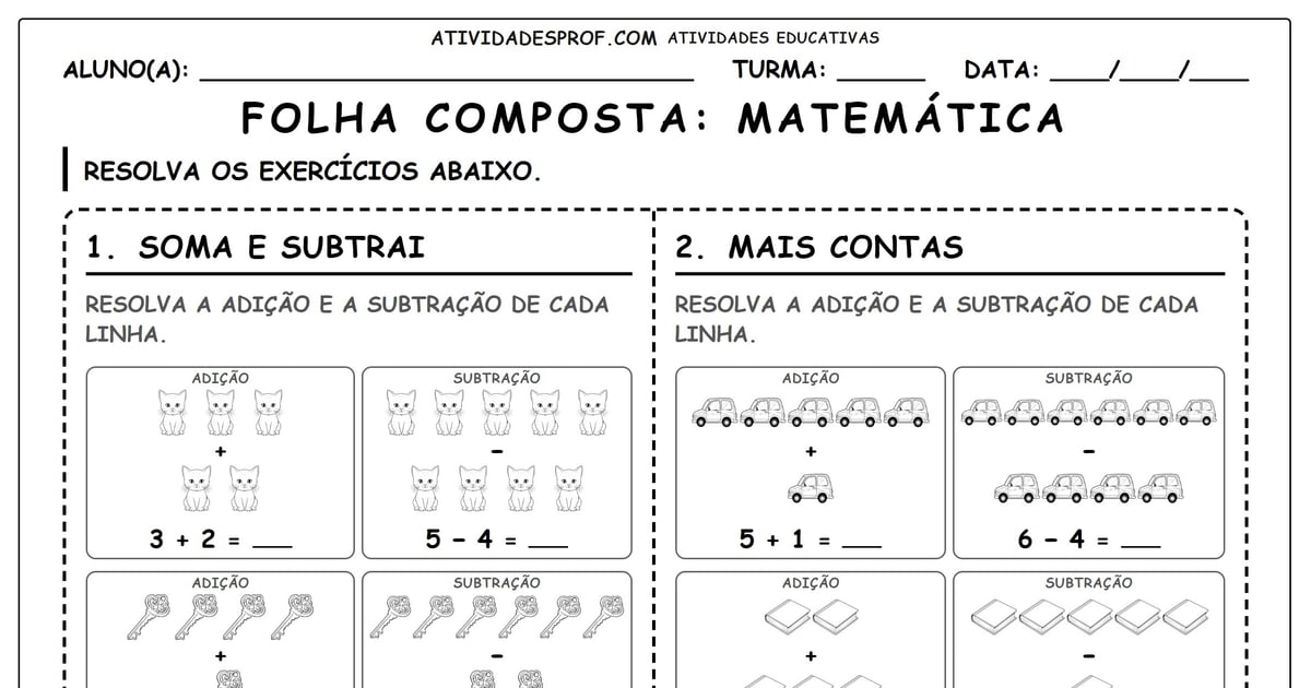 Folha composta: Matemática