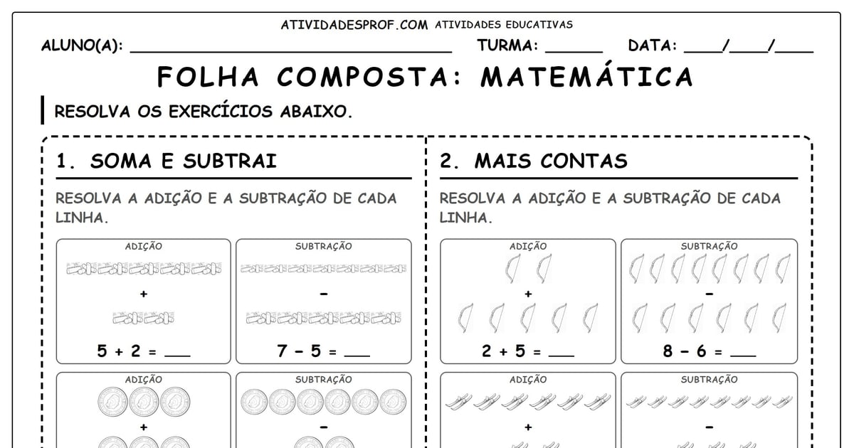 Folha composta: Matemática