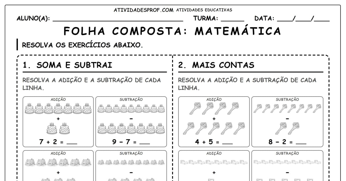 Folha composta: Matemática