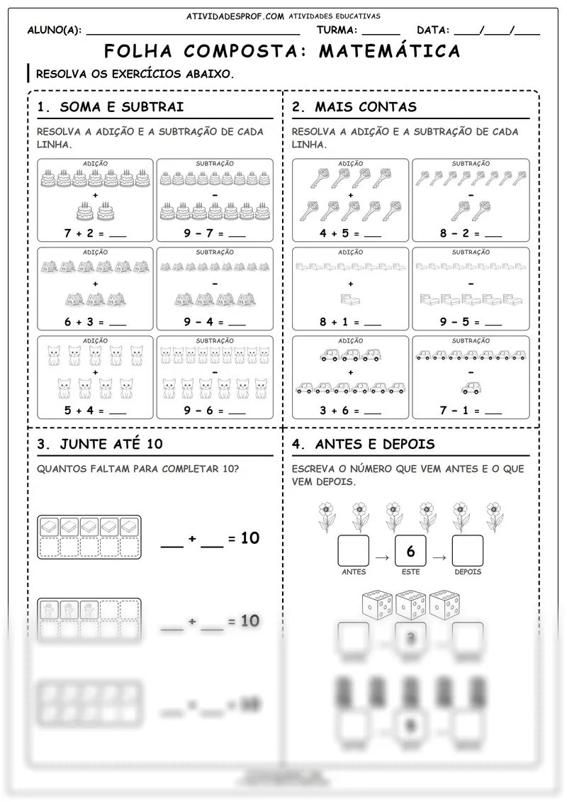 Folha composta: Matemática