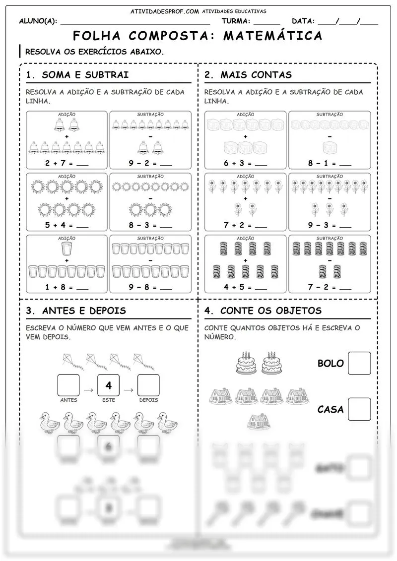 Folha composta: Matemática