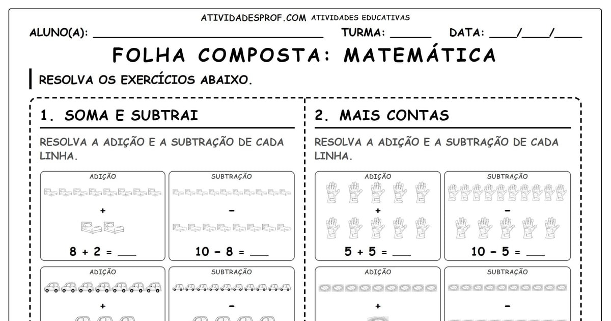 Folha composta: Matemática