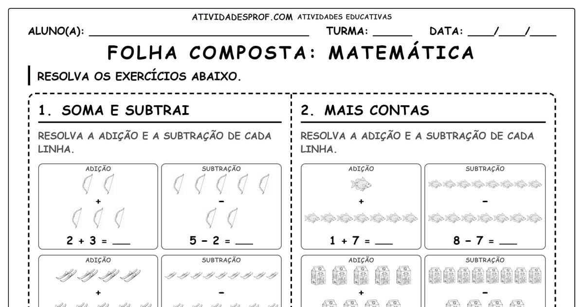 Folha composta: Matemática