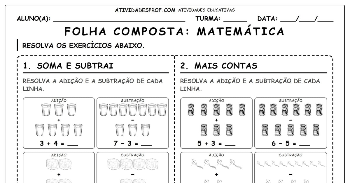 Folha composta: Matemática