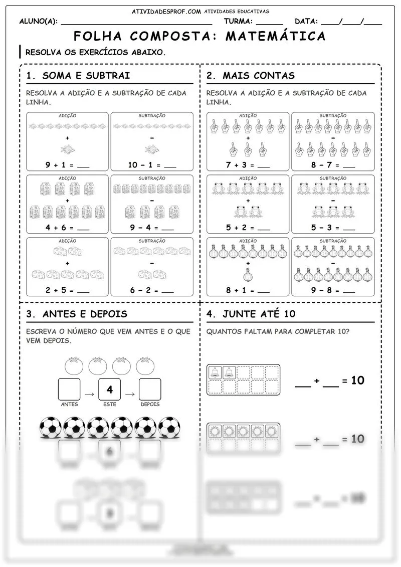 Folha composta: Matemática