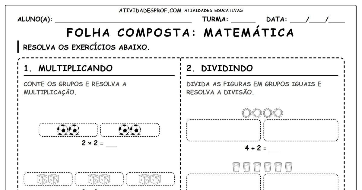 Folha composta: Matemática