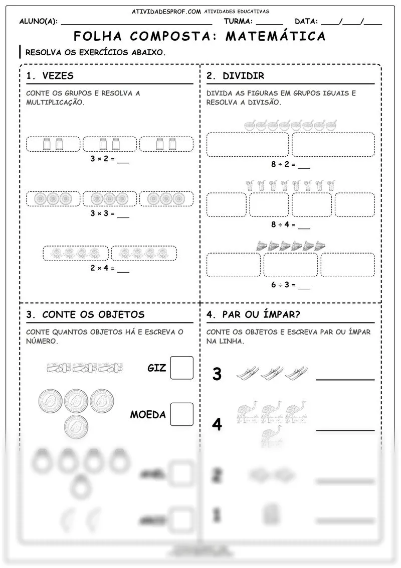 Folha composta: Matemática