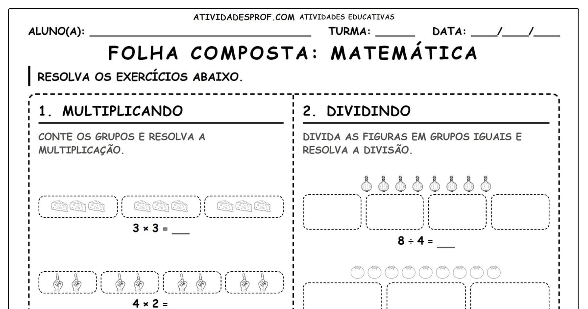 Folha composta: Matemática