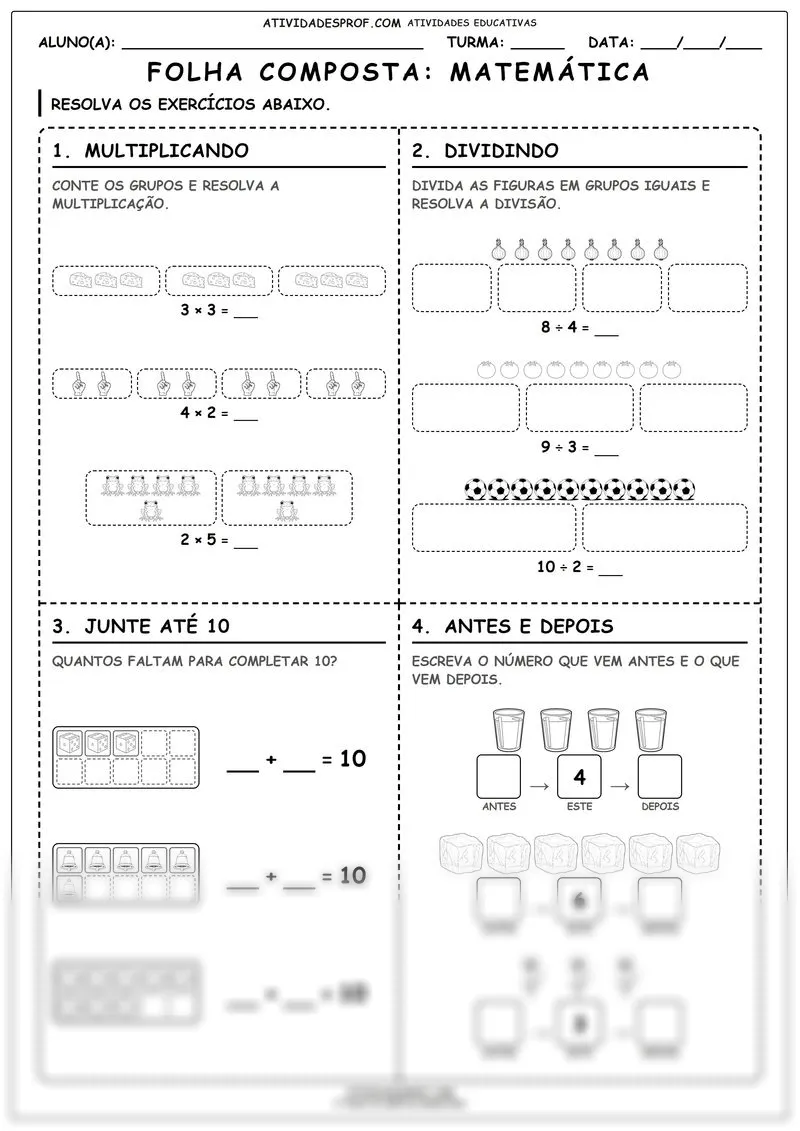 Folha composta: Matemática