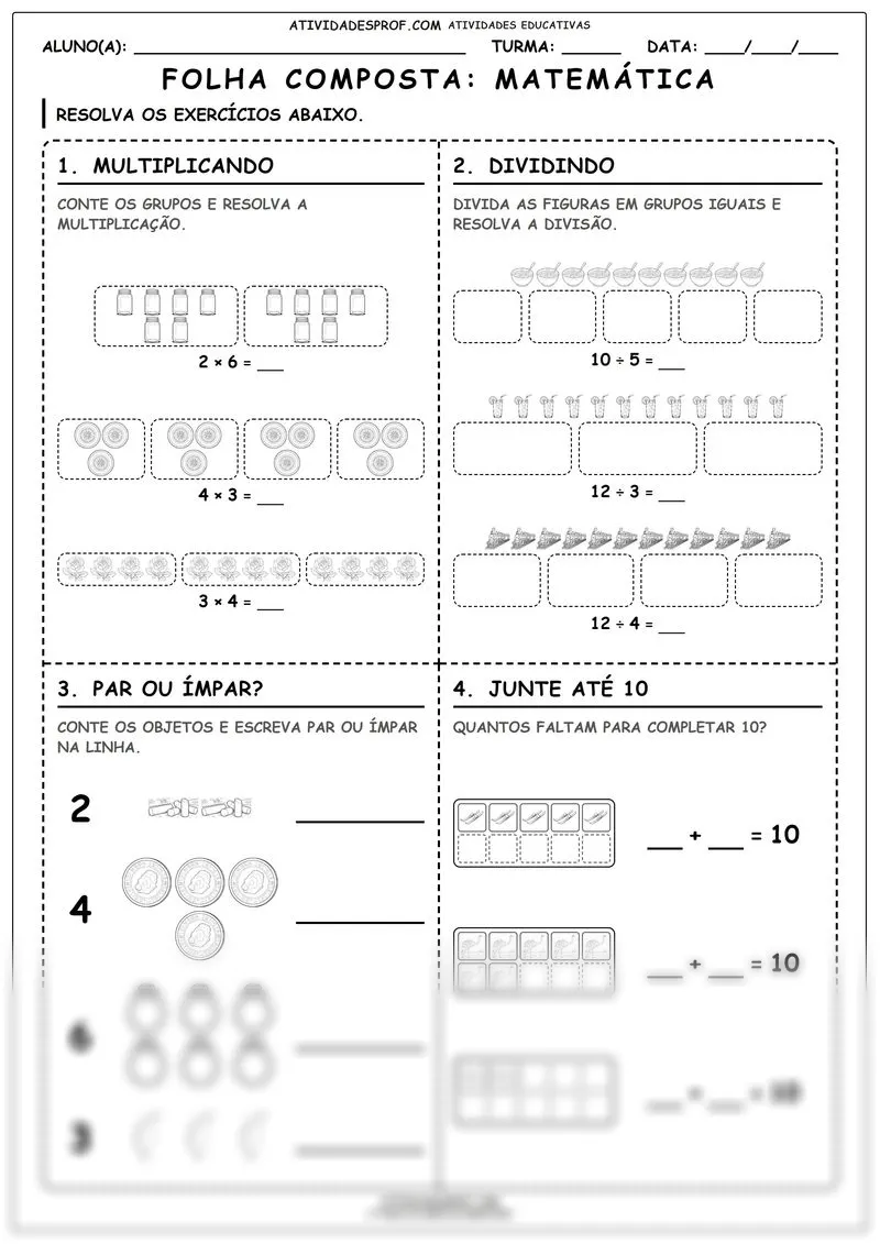 Folha composta: Matemática