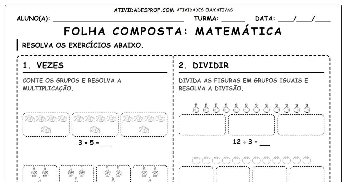 Folha composta: Matemática
