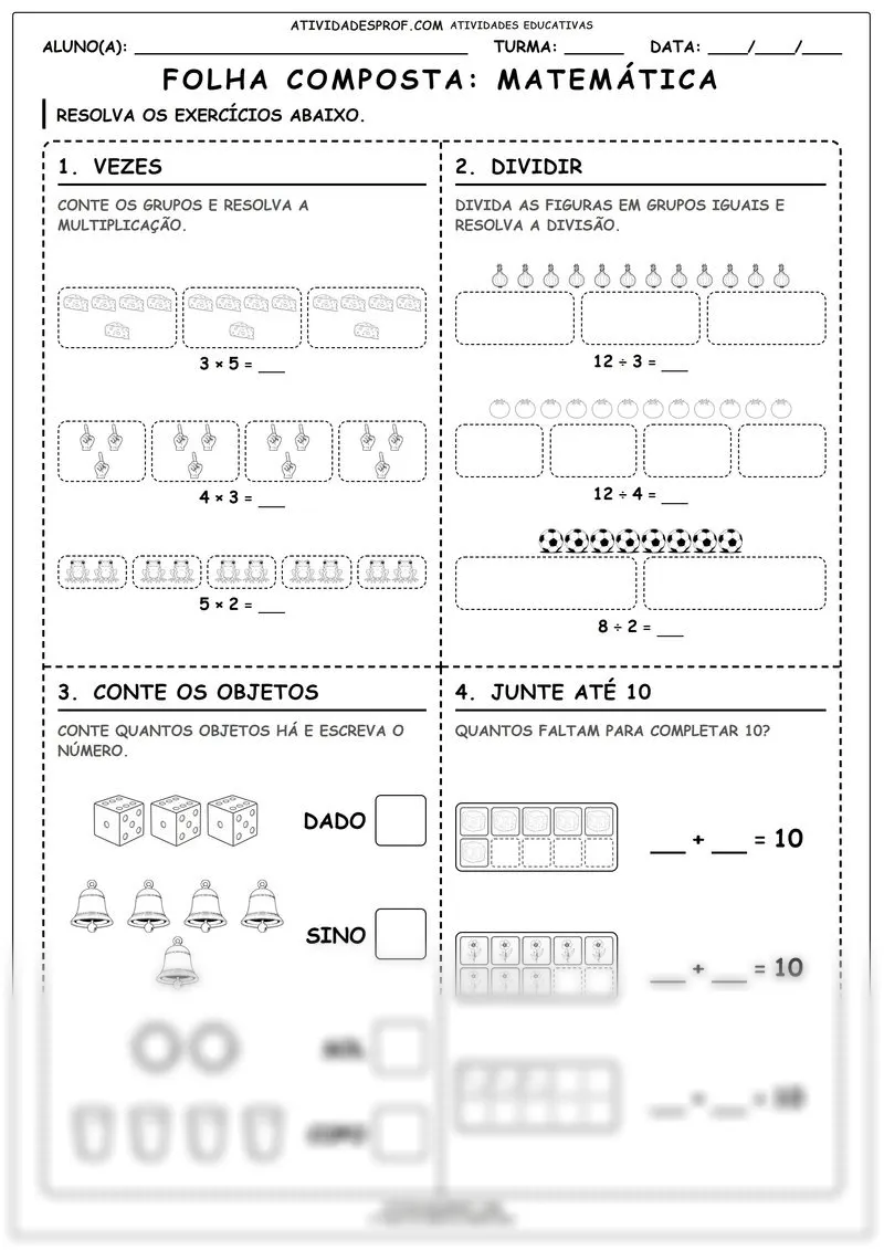 Folha composta: Matemática
