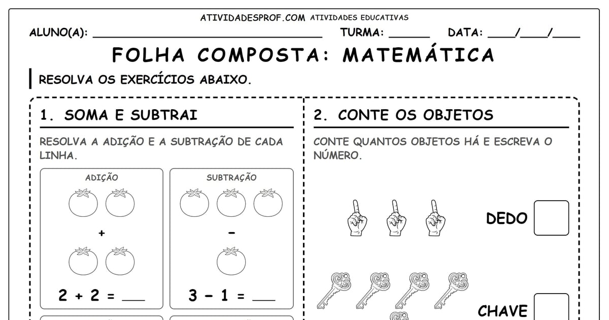 Folha composta: Matemática